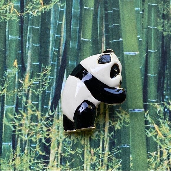 Panda Brooch Pin Vintage - Picture 3 of 4